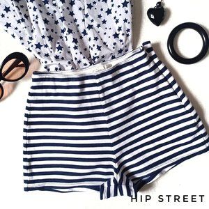 ABERCROMBIE & FITCH Stripe Stretch Jersey Mid Rise Shorts XS